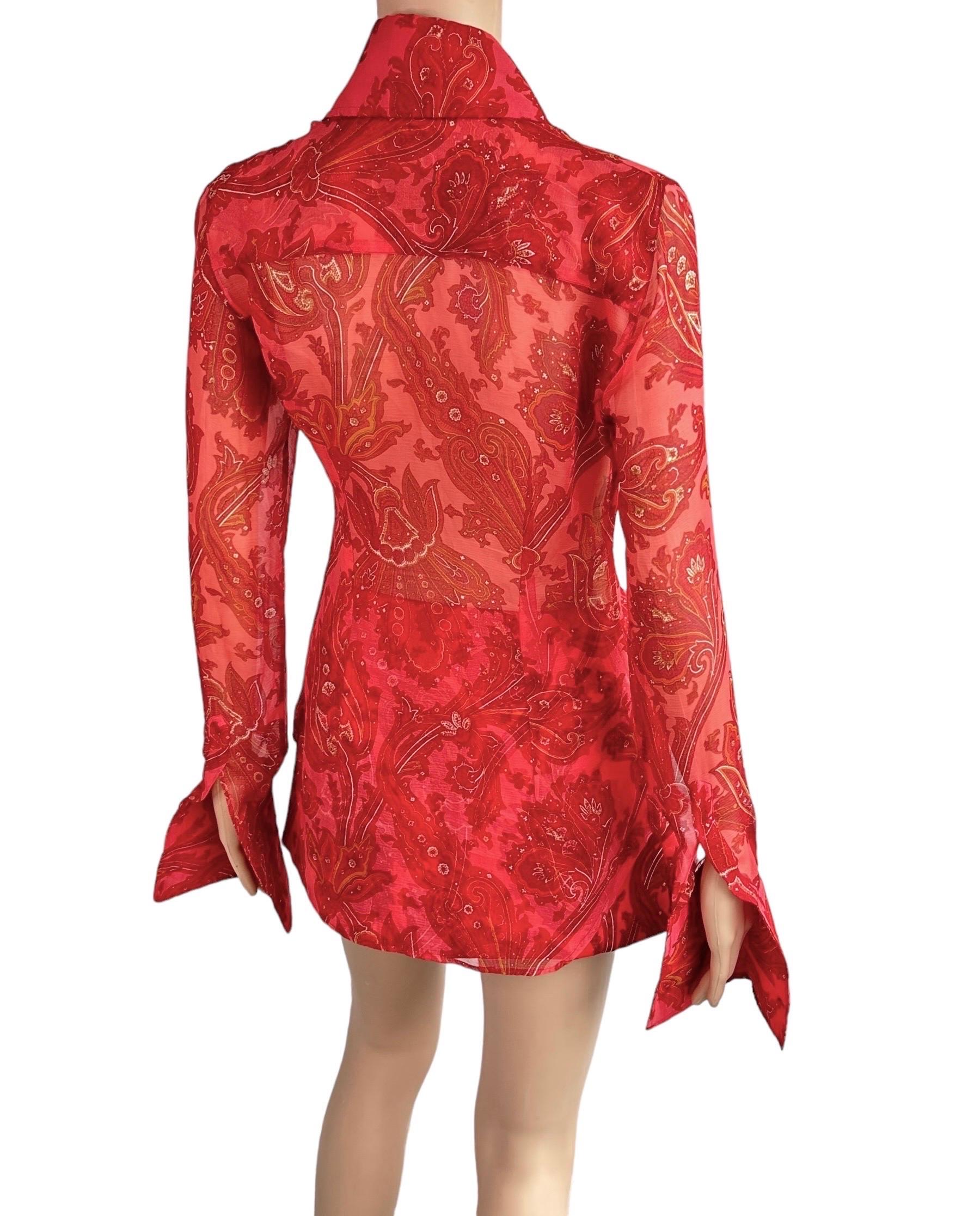 Dolce & Gabbana S/S 2000 Runway Sheer Blouse & Mini Skirt 2 Piece Set Ensemble 13