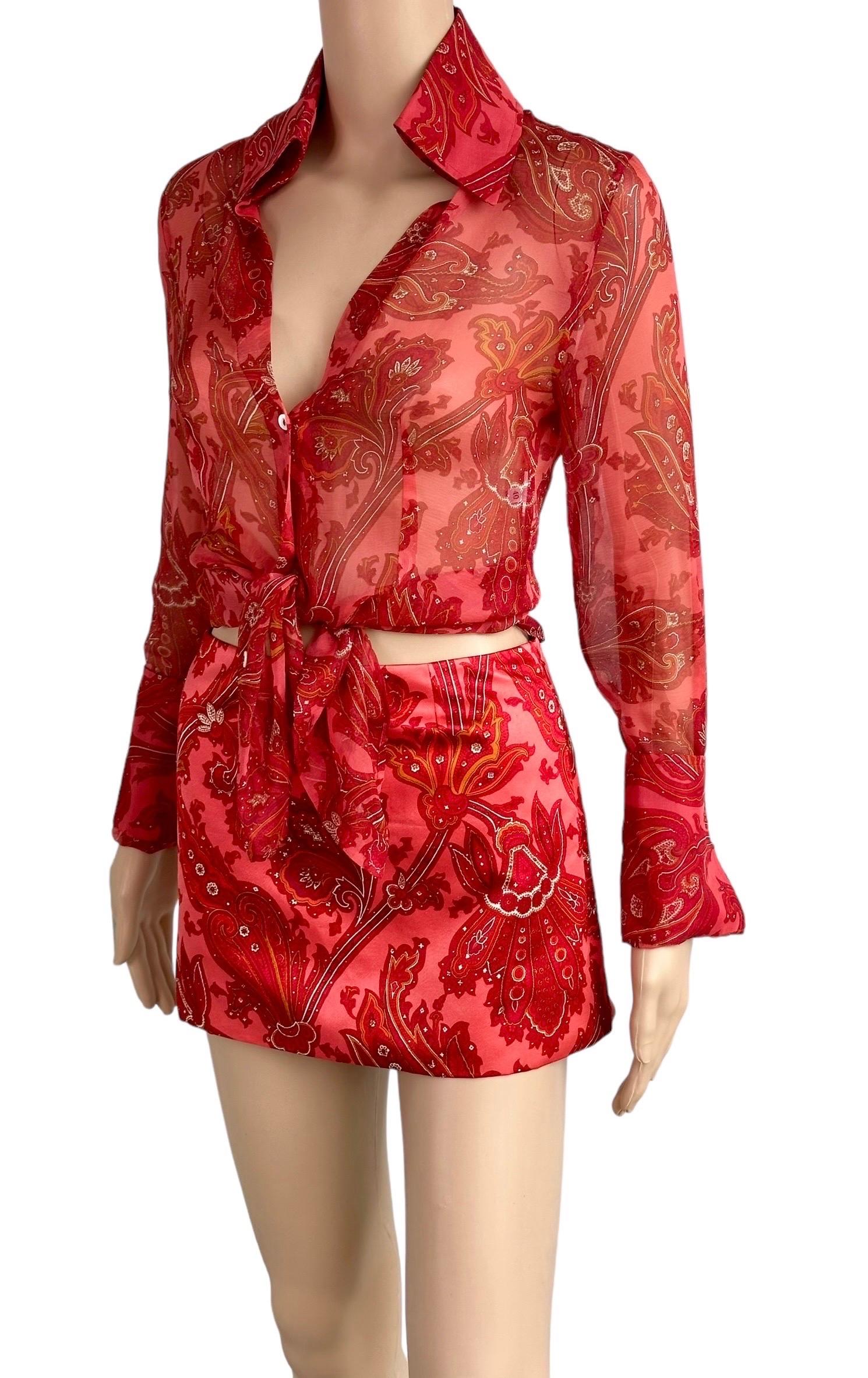 Dolce & Gabbana S/S 2000 Runway Sheer Blouse & Mini Skirt 2 Piece Set Ensemble 1
