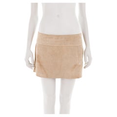 Dolce & Gabbana S/S 2001 low-rise distressed suede mini skirt