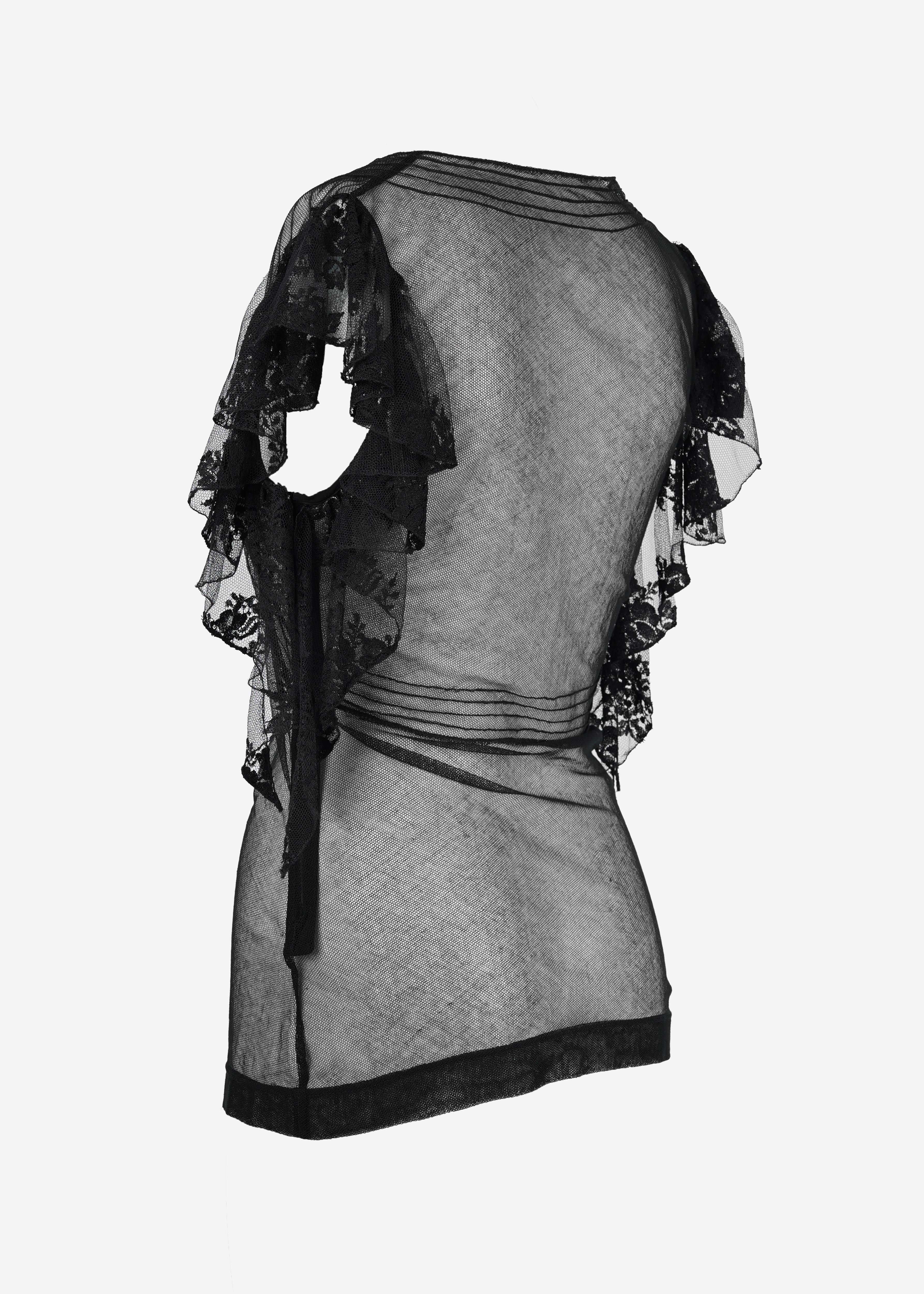 Dolce & Gabbana S/S 2002 Top en dentelle et maille noir Taille S/M Bon état - En vente à Berlin, DE