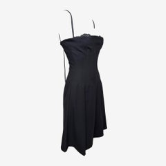 Dolce & Gabbana S/S 2003 Black Lace-Trim Corset-Boned Lace-Up Back Mini Dress