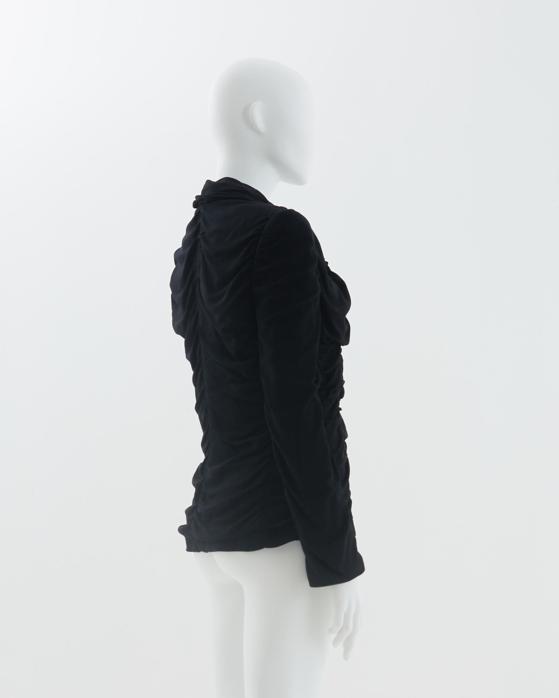 Dolce & Gabbana S/S 2003 Black ruched jacket In Excellent Condition For Sale In Milano, IT