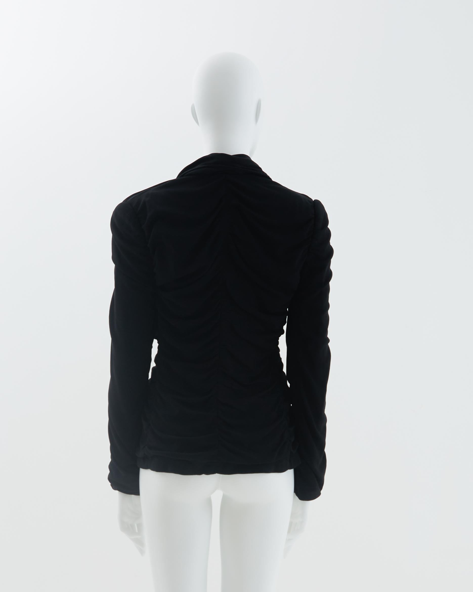 Women's Dolce & Gabbana S/S 2003 Black ruched jacket For Sale