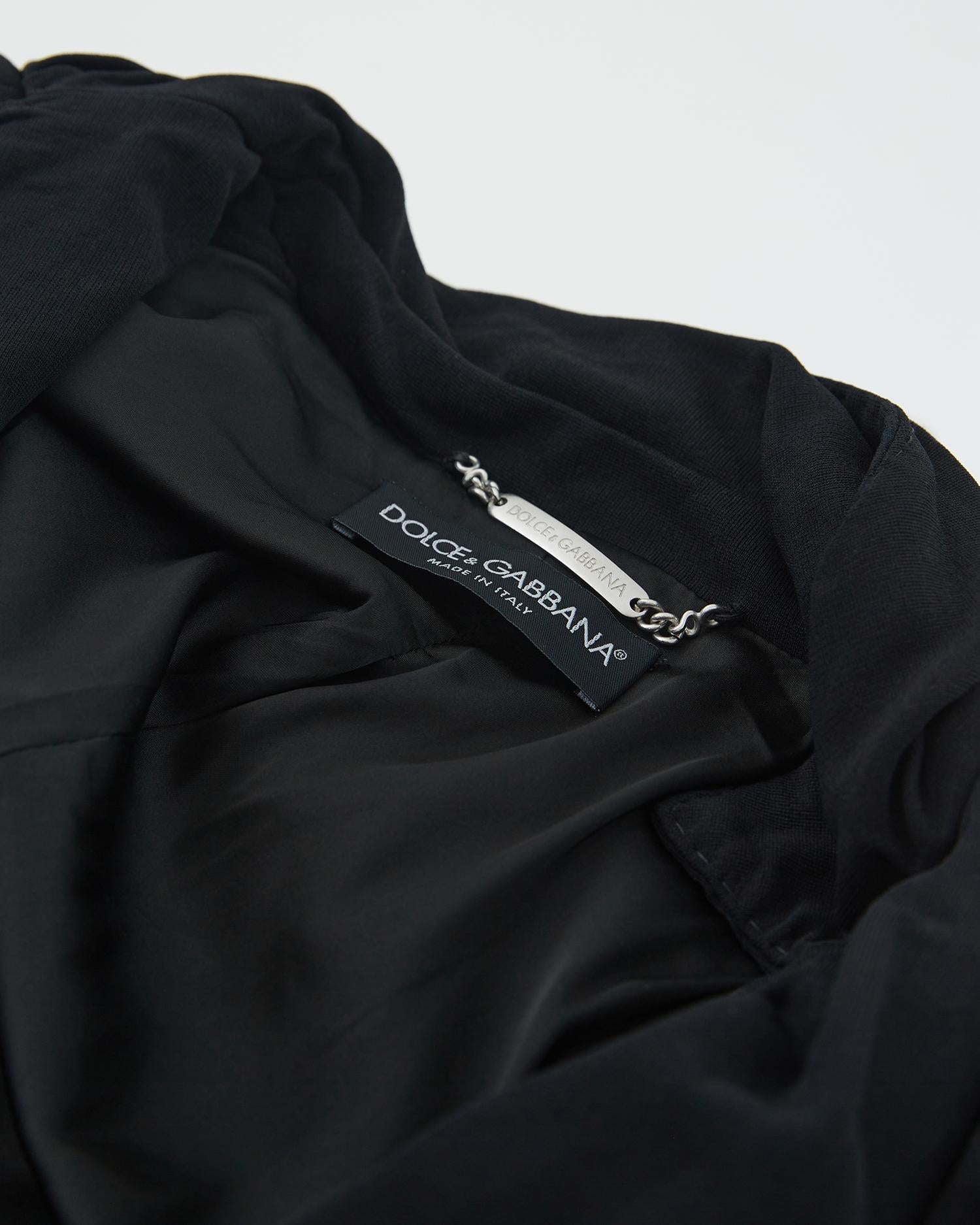 Dolce & Gabbana S/S 2003 Black ruched jacket For Sale 1