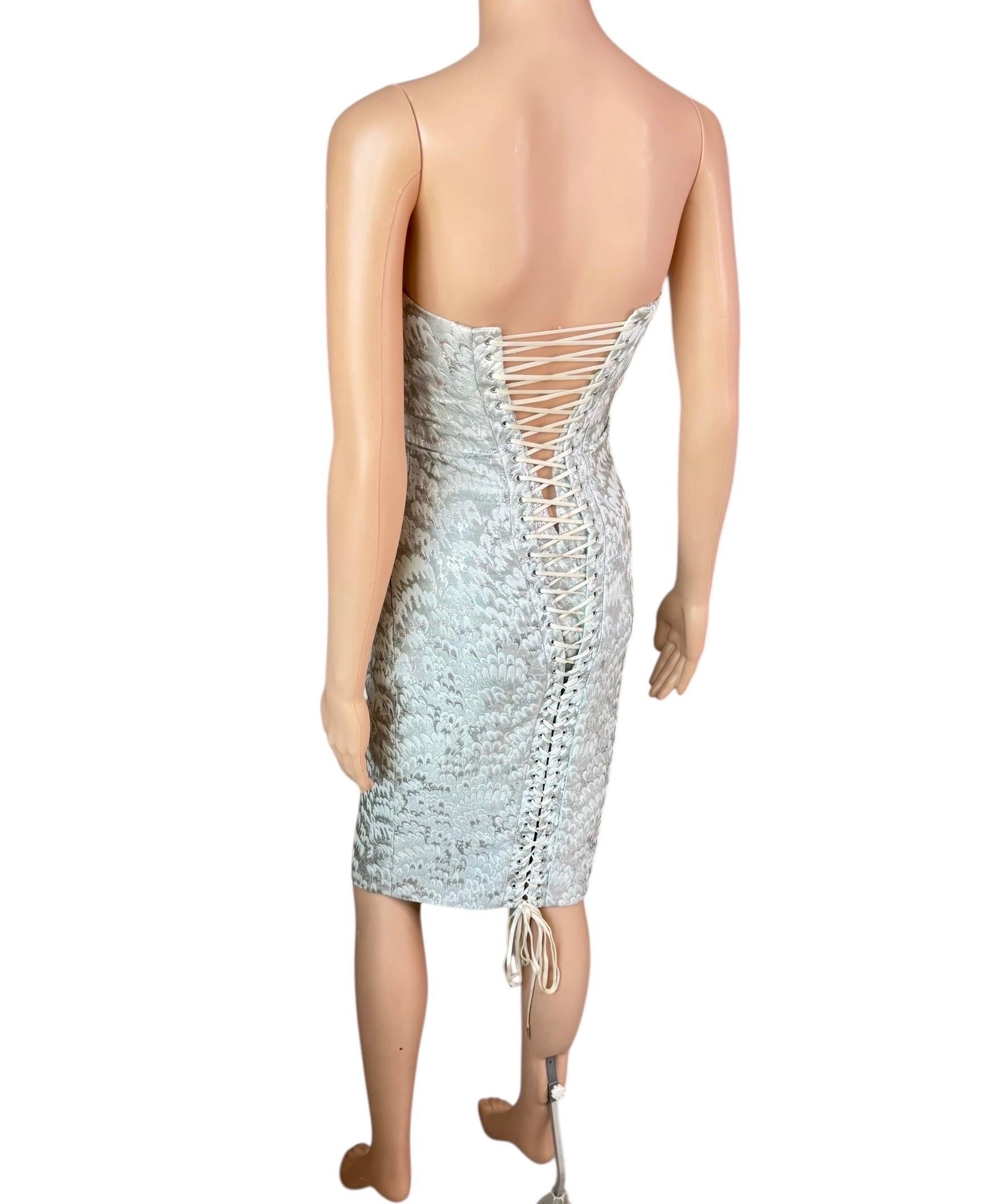 Dolce & Gabbana - P/E 2003 - Vestito Midi Bodycon con pizzo e corsetto in vendita 5