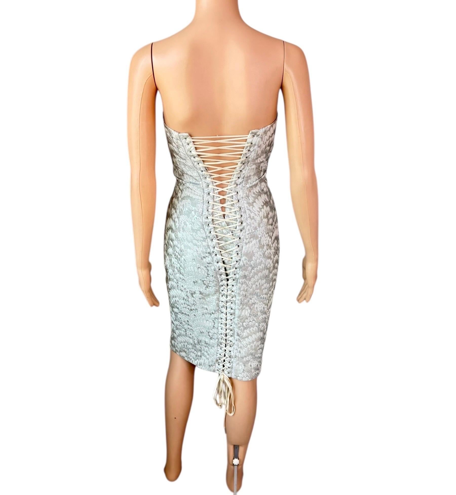 Dolce & Gabbana - P/E 2003 - Vestito Midi Bodycon con pizzo e corsetto in vendita 7