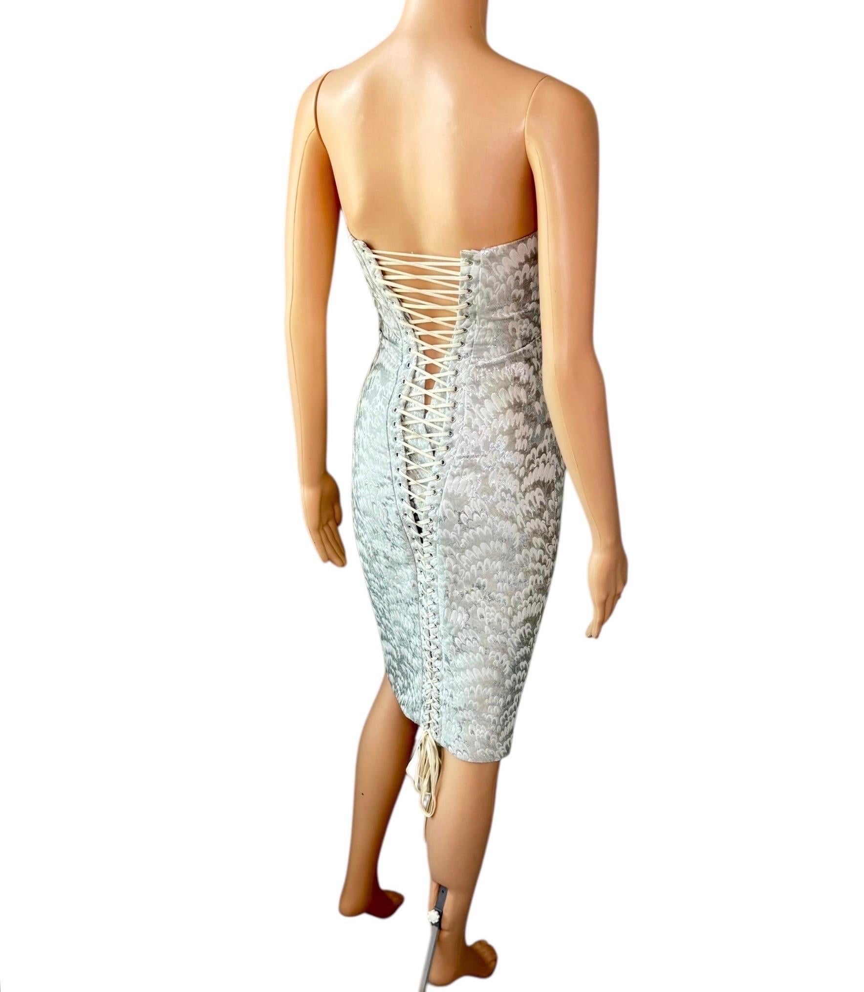 Dolce & Gabbana - P/E 2003 - Vestito Midi Bodycon con pizzo e corsetto in vendita 9