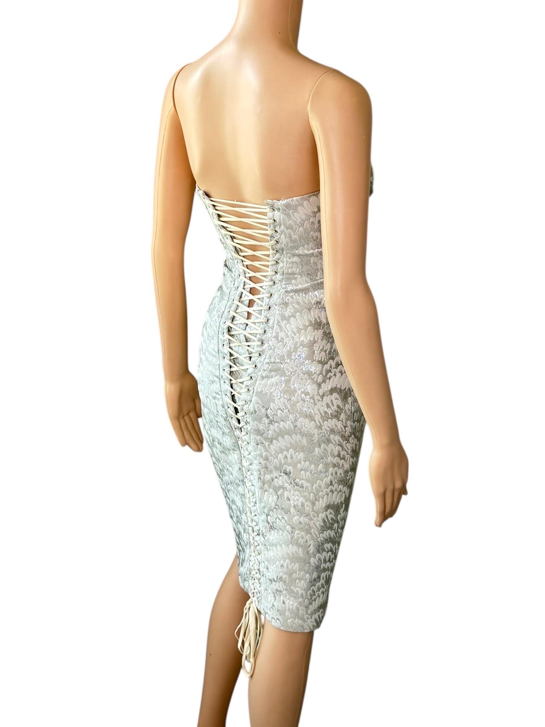 Dolce & Gabbana - P/E 2003 - Vestito Midi Bodycon con pizzo e corsetto in vendita 11