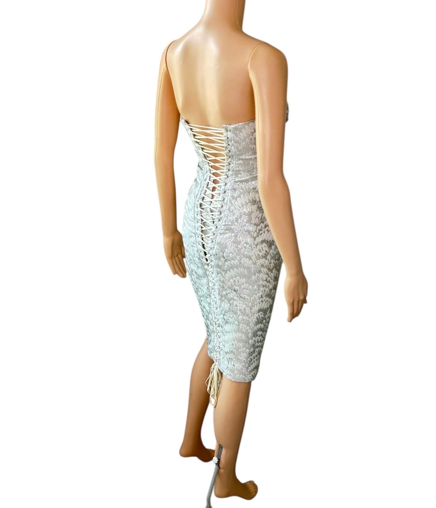 Dolce & Gabbana - P/E 2003 - Vestito Midi Bodycon con pizzo e corsetto in vendita 12