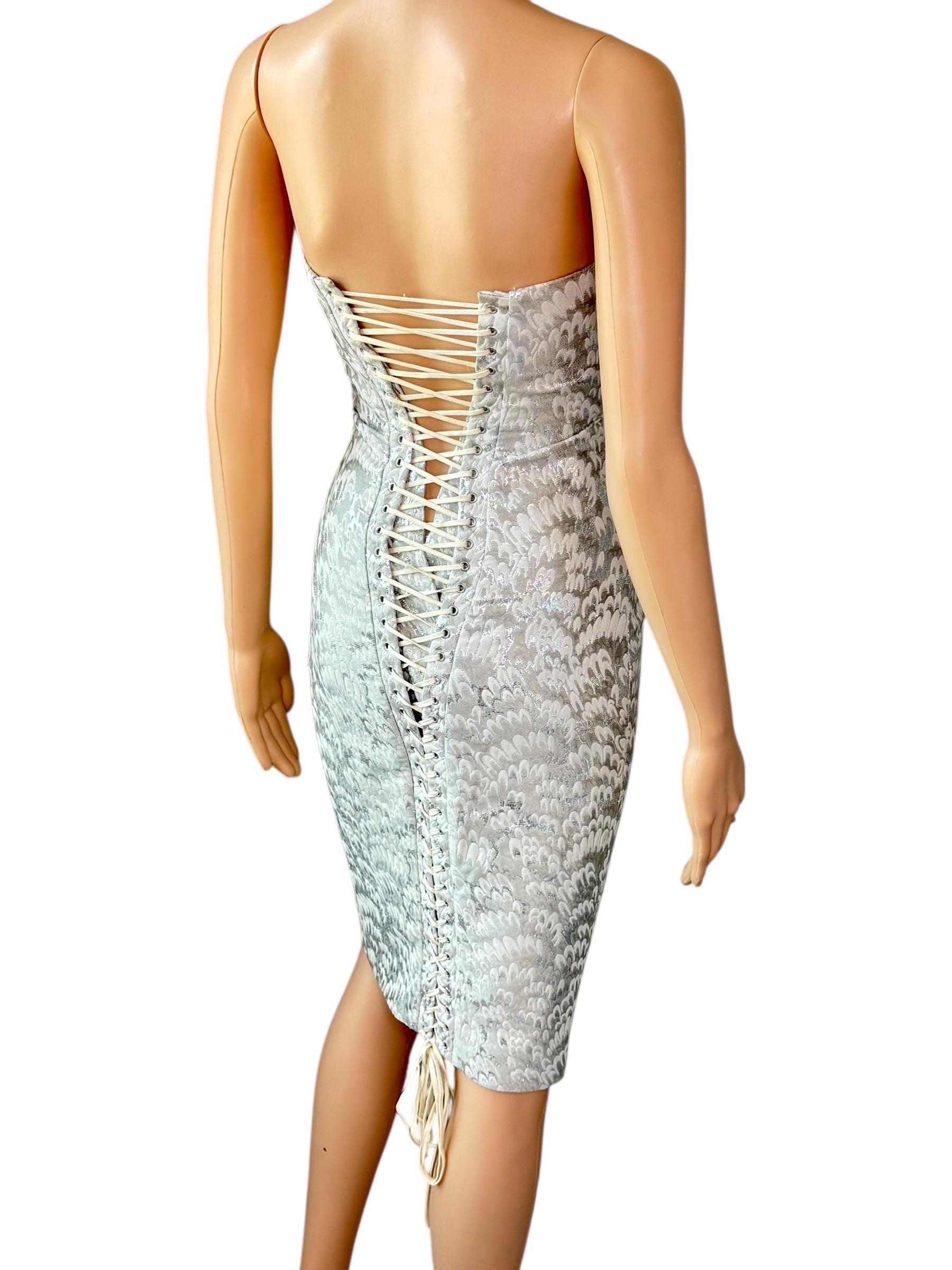 Dolce & Gabbana - P/E 2003 - Vestito Midi Bodycon con pizzo e corsetto in vendita 2
