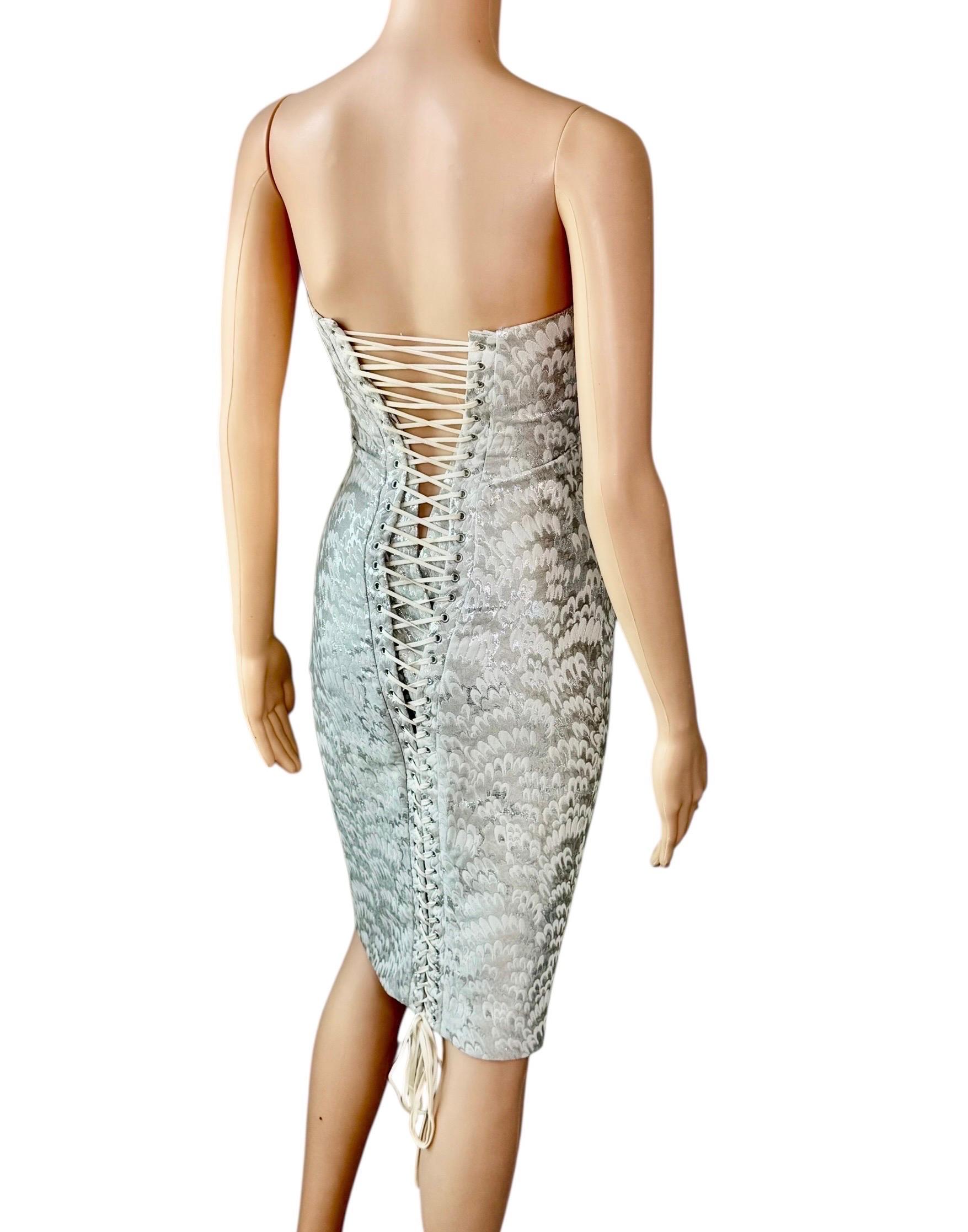 Dolce & Gabbana - P/E 2003 - Vestito Midi Bodycon con pizzo e corsetto in vendita 4