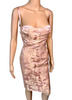 Dolce & Gabbana S/S 2003 Corset Lace-Up Bustier Bra Bodycon Midi Dress