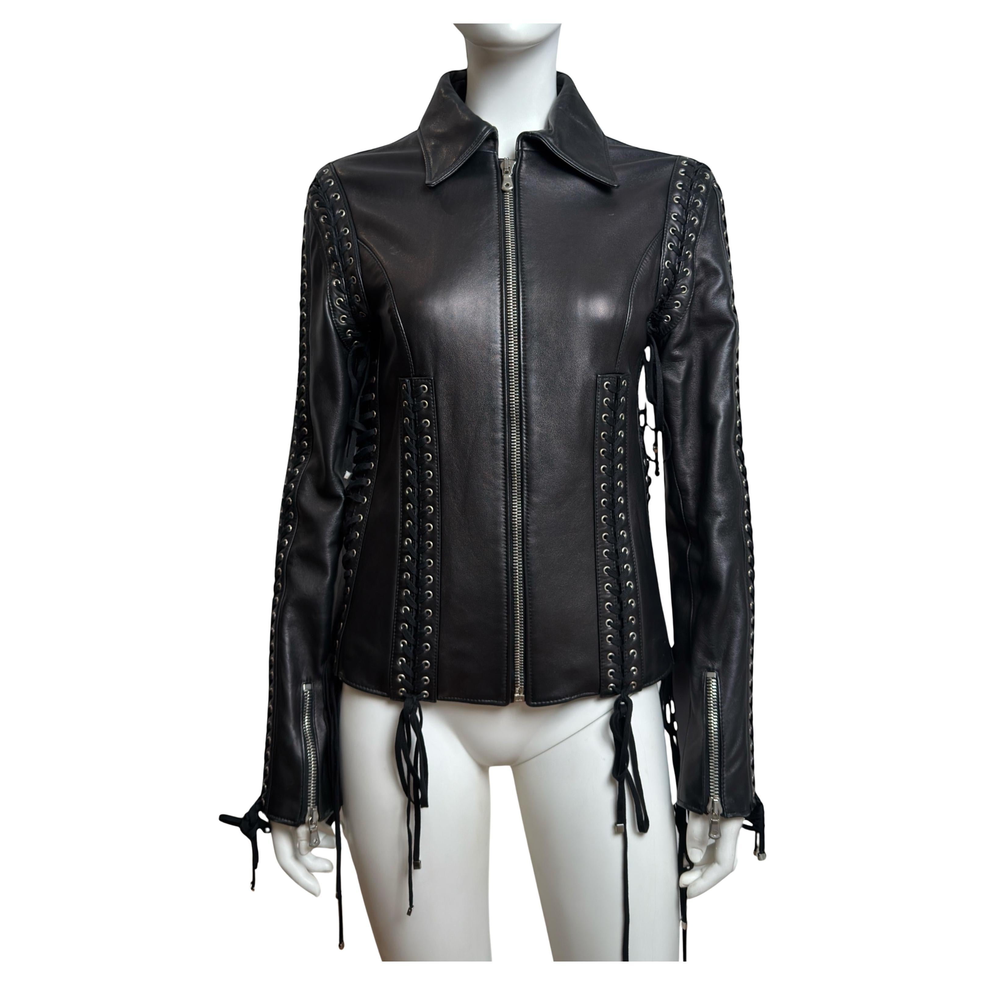Dolce
Gabbana S/S 2003 Corset Lace-Up Leather Jacket