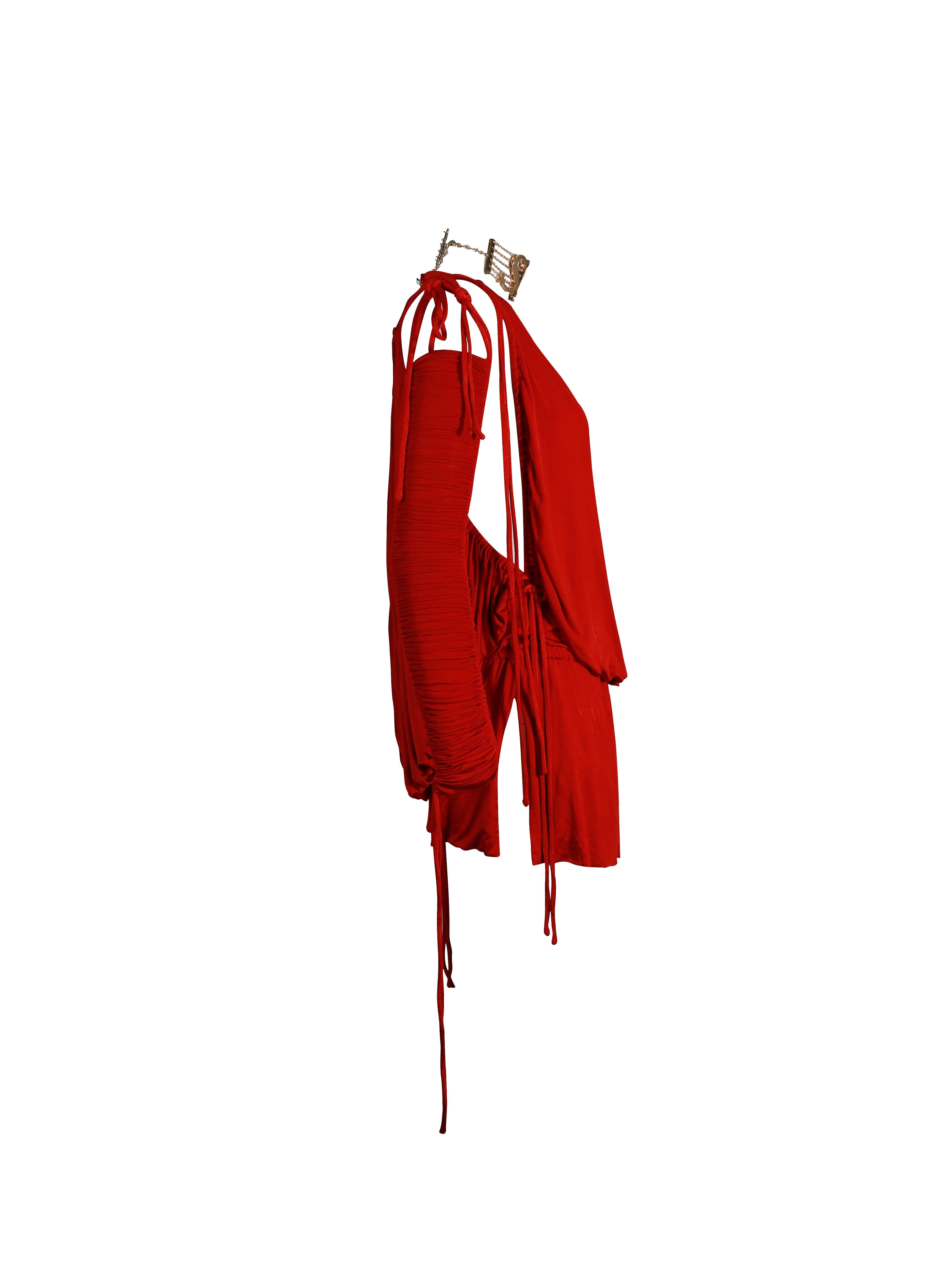 Donna DOLCE & GABBANA - Vestito rosso con stringhe e maniche staccabili 