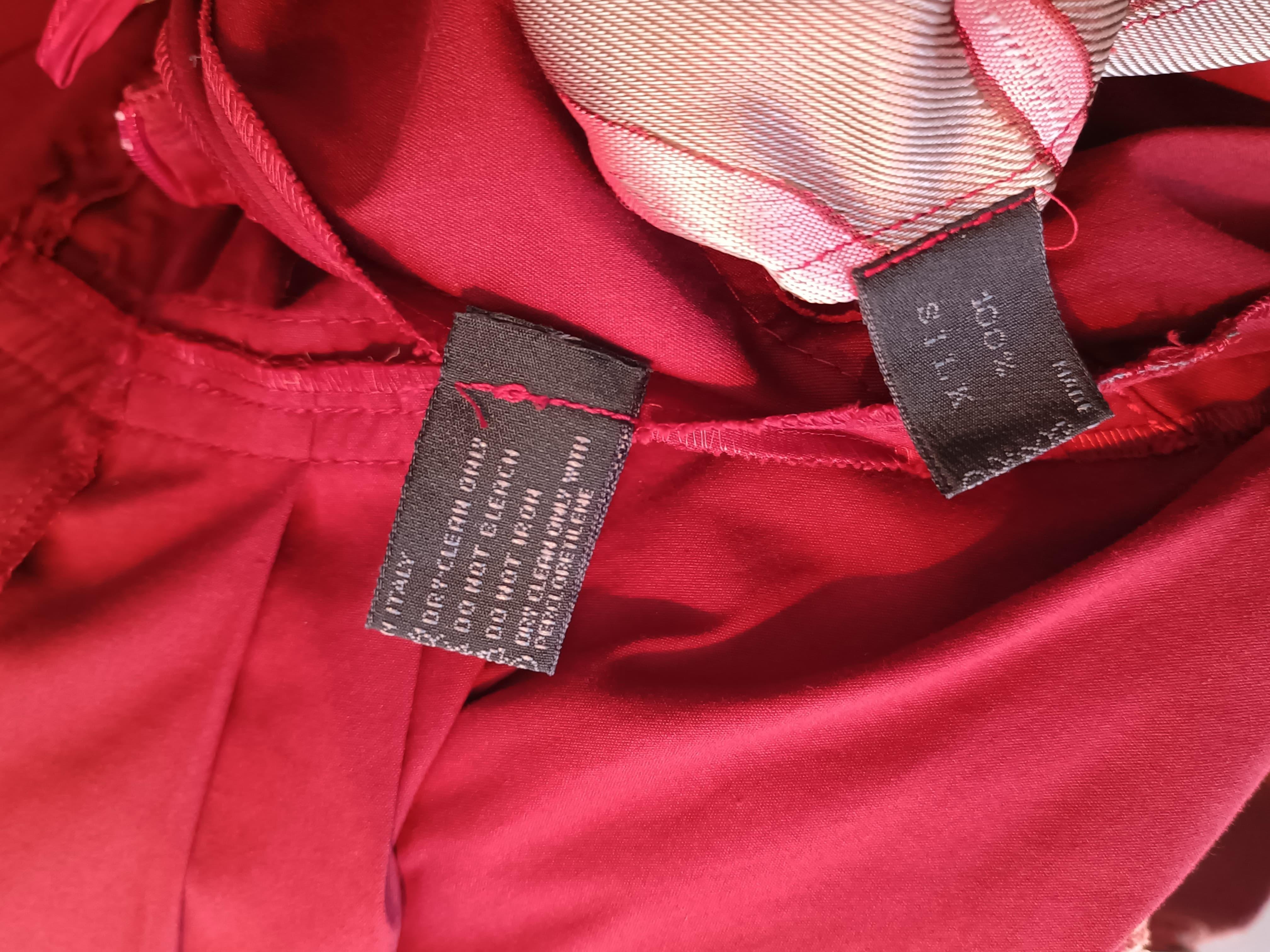 DOLCE & GABBANA - Vestito rosso con stringhe e maniche staccabili 