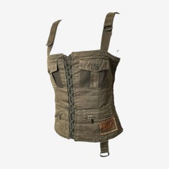 Dolce & Gabbana S/S 2003 Military Cotton Canvas Lace-Up Bustier