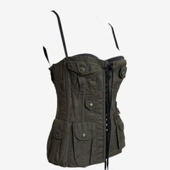Dolce & Gabbana S/S 2003 Military Linen Cargo Corset