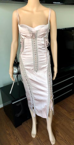 Dolce & Gabbana S/S 2003 Runway Corset Leather Lace-Up Dress