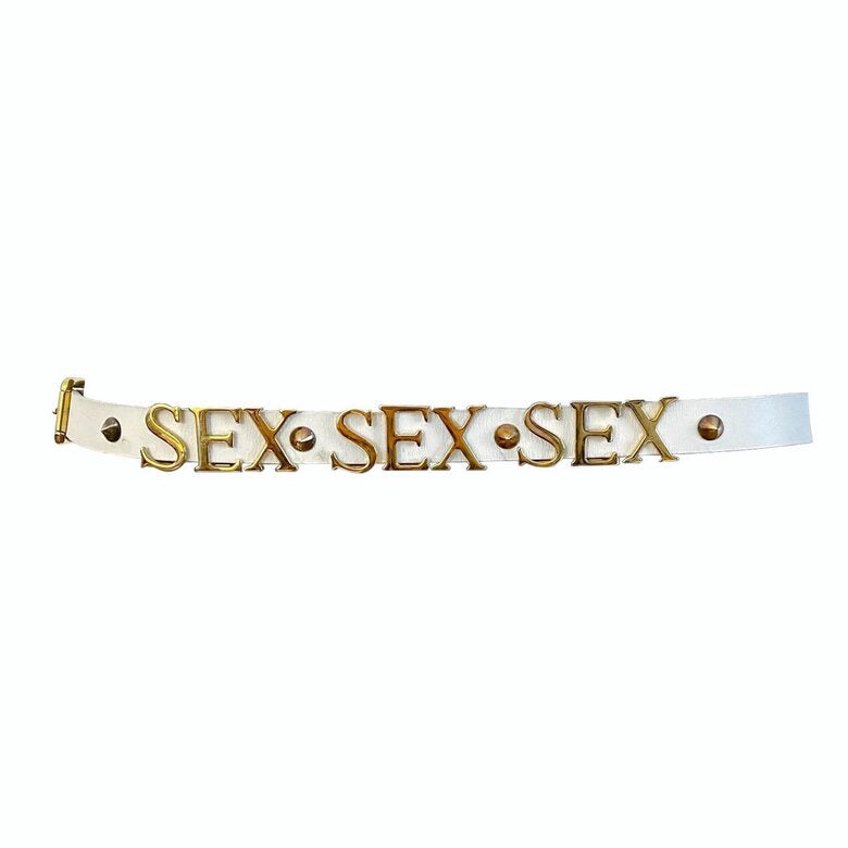 Dolce & Gabbana S/S 2003 “Sex” White Leather Belt For Sale