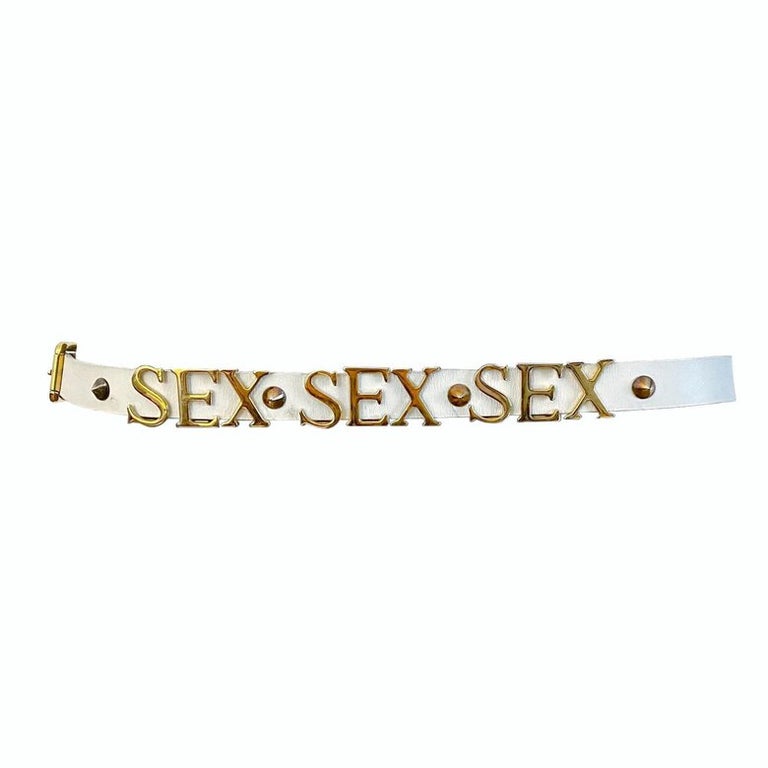Dolce and Gabbana S/S 2003 “Sex” White Leather Belt For Sale at 1stDibs