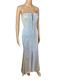 Dolce & Gabbana S/S 2004 Runway Crystal Metal Mesh Chainmail Evening Dress Gown