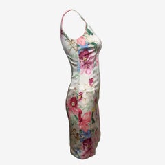 Dolce & Gabbana S/S 2005 Ivory Satin Floral Bodycon Mini Dress
