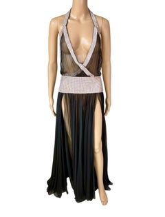 Dolce & Gabbana S/S 2005 Runway Crystal Metal Mesh Chainmail Evening Dress Gown