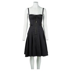 Dolce & Gabbana S/S 2007 Black Corset Lace-Up Dress IT 40