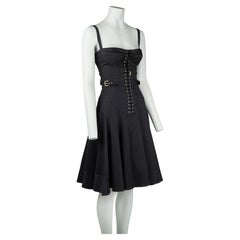 Dolce & Gabbana S/S 2007 Black Corset Lace-Up Dress IT 40
