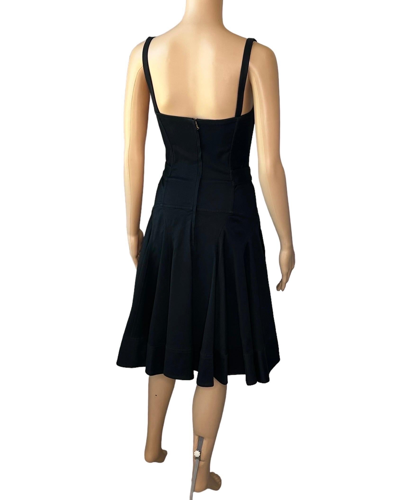 Dolce & Gabbana S/S 2007 Unworn Corset Lace-Up Bustier Black Dress For Sale 7