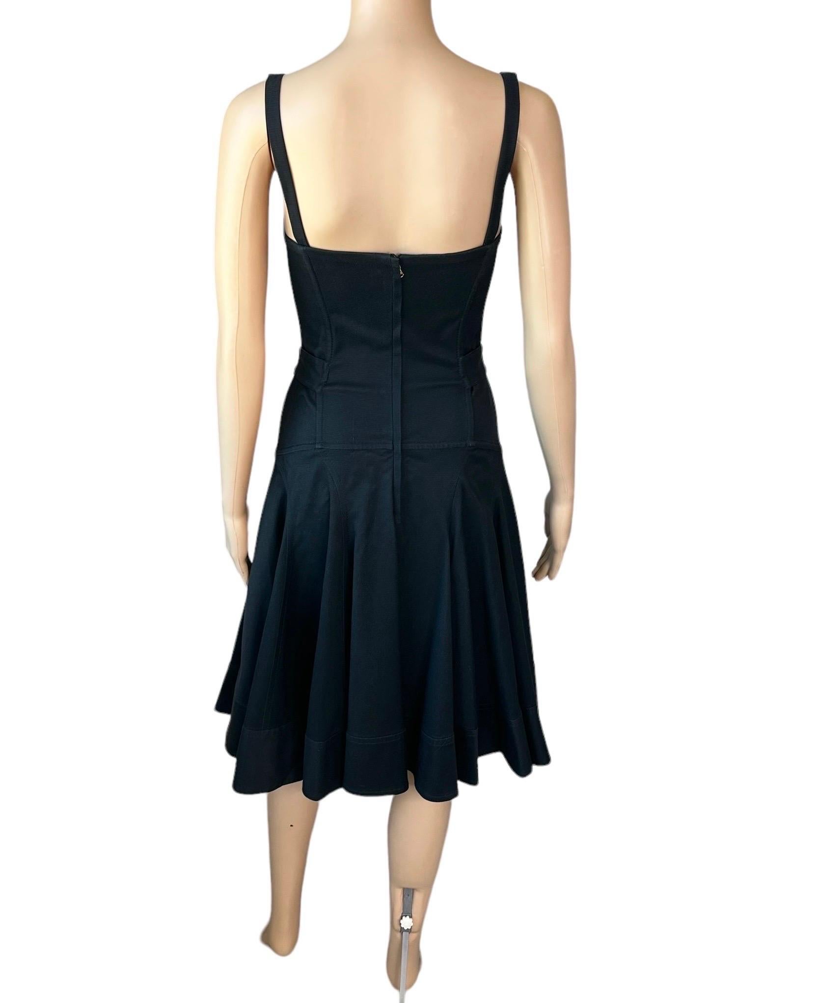 Dolce & Gabbana S/S 2007 Unworn Corset Lace-Up Bustier Black Dress For Sale 2