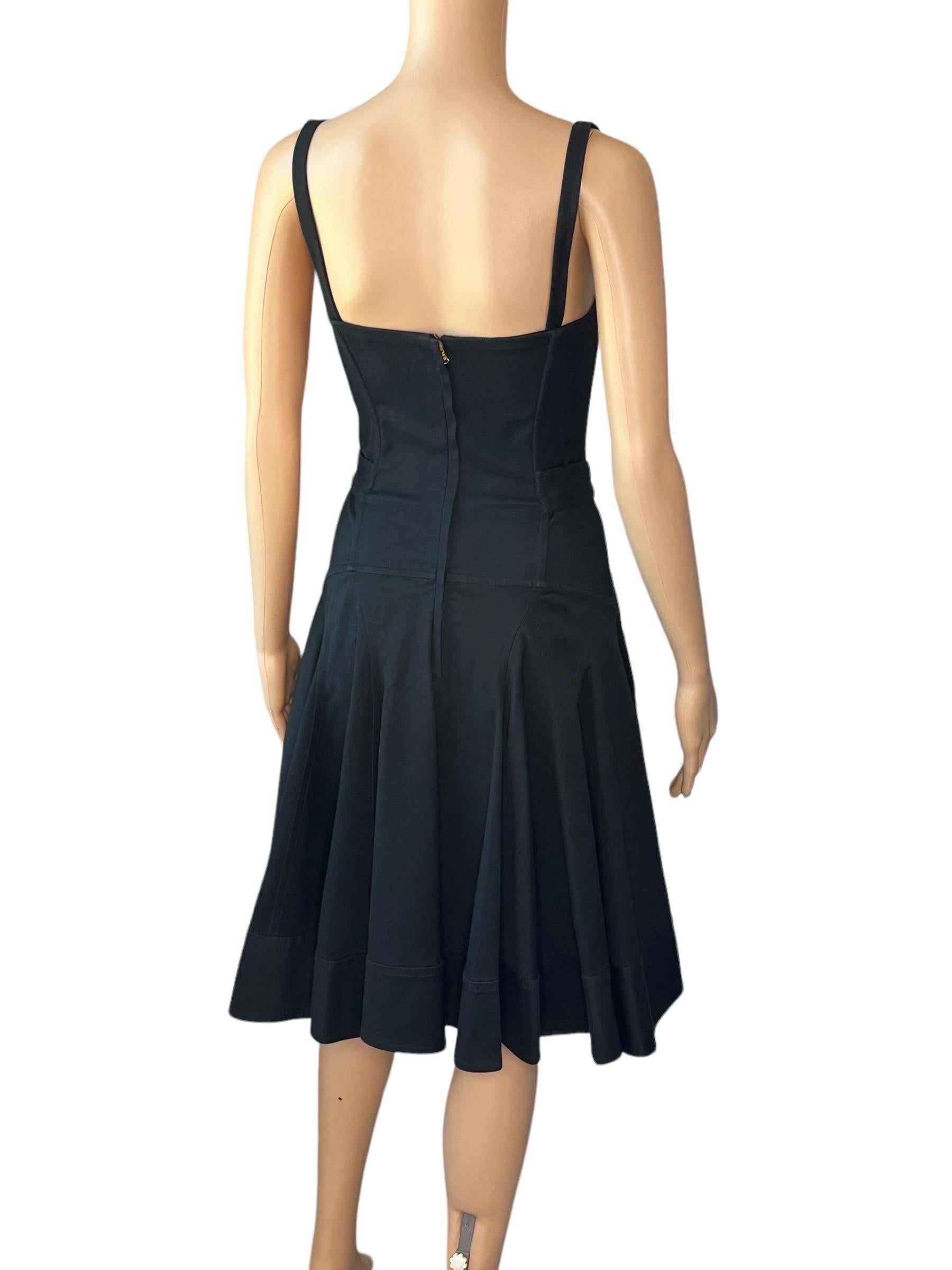 Dolce & Gabbana S/S 2007 Unworn Corset Lace-Up Bustier Black Dress For Sale 5