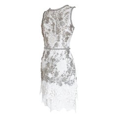 Dolce & Gabbana S/S 2011 white lace crystal floral sleeveless wedding dress IT40
