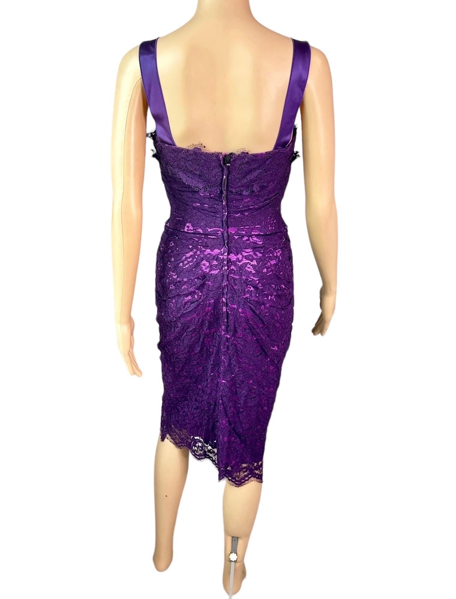 Dolce & Gabbana - P/E 2012 - Vestito midi in pizzo con bustier e corsetto non indossato in vendita 8