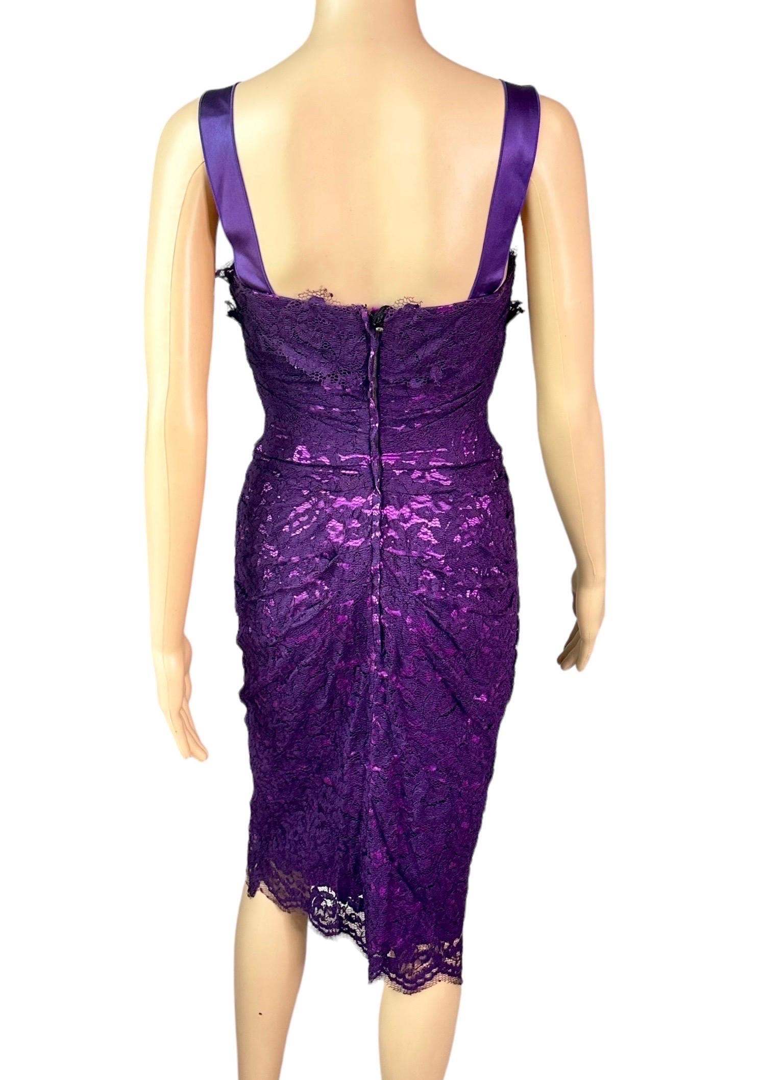 Dolce & Gabbana - P/E 2012 - Vestito midi in pizzo con bustier e corsetto non indossato in vendita 9