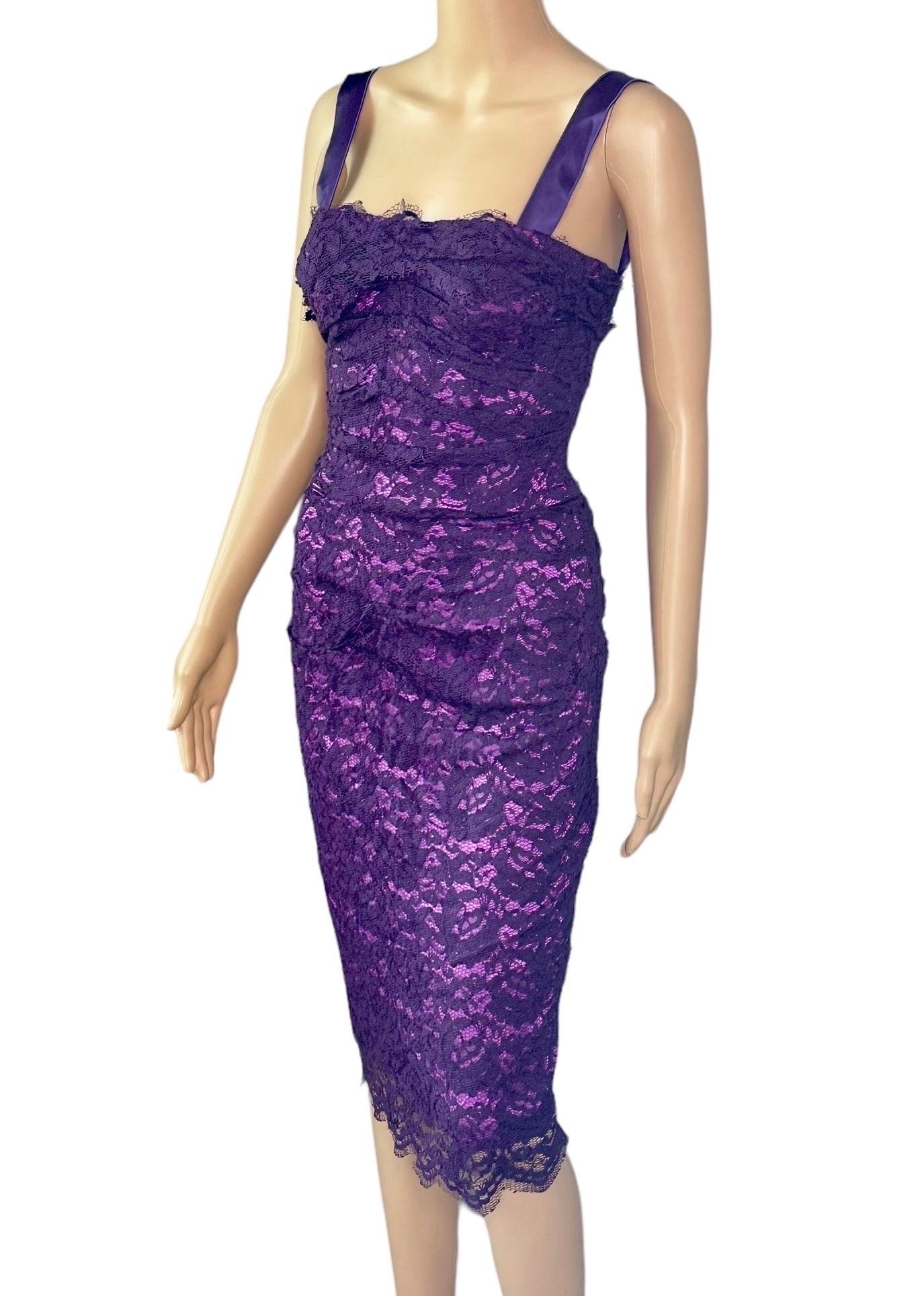 Dolce & Gabbana - P/E 2012 - Vestito midi in pizzo con bustier non indossato IT 38
