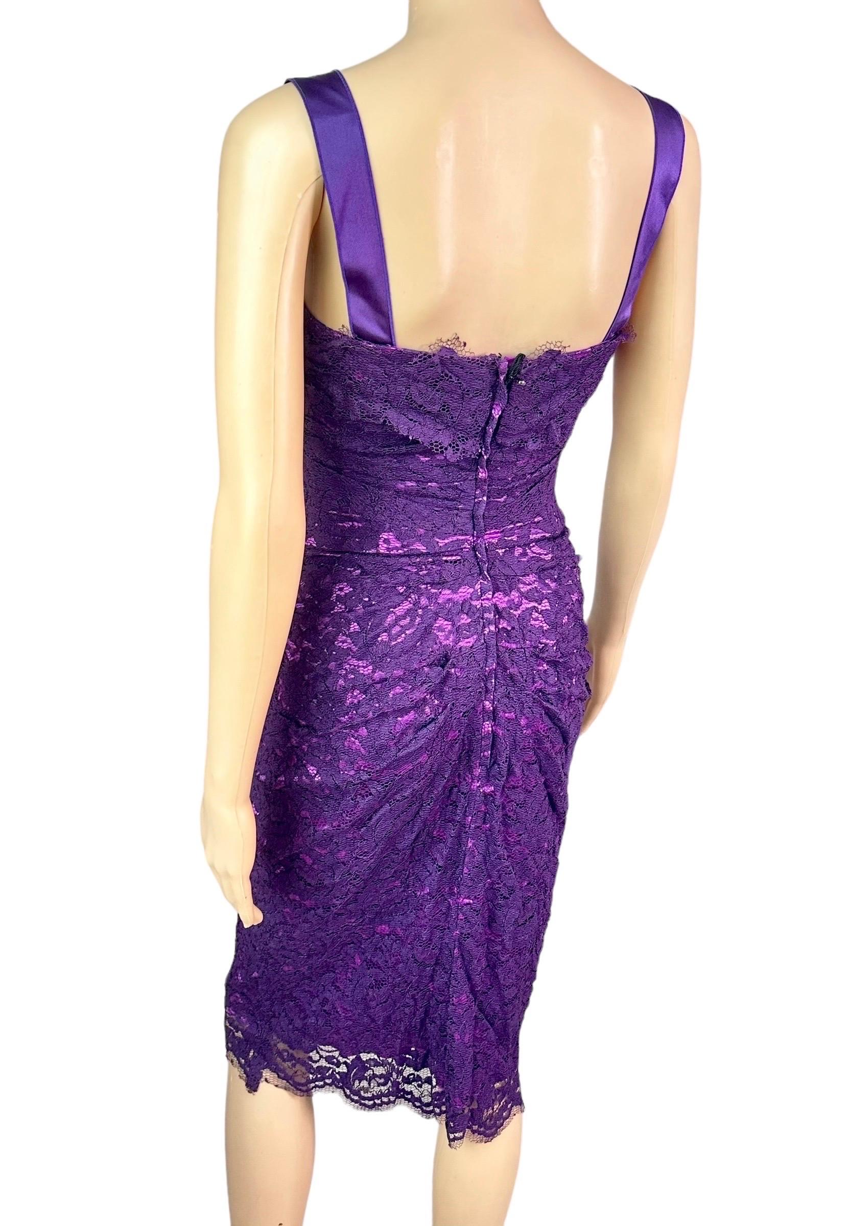 Dolce & Gabbana - P/E 2012 - Vestito midi in pizzo con bustier e corsetto non indossato in vendita 1