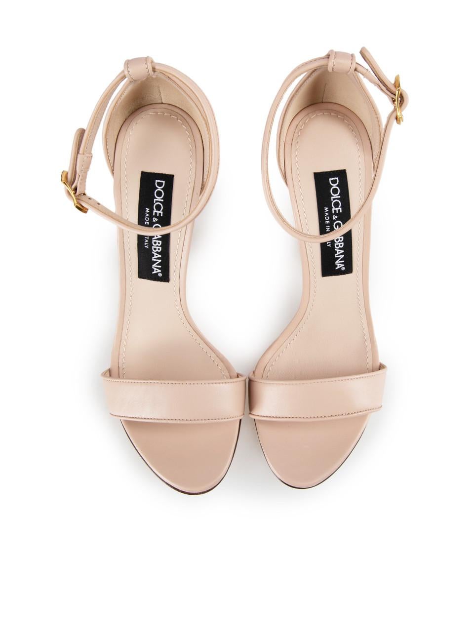 Dolce & Gabbana S/S 24 Pink Leather Kiera 105 Sandals Size FR 36 In New Condition In London, GB