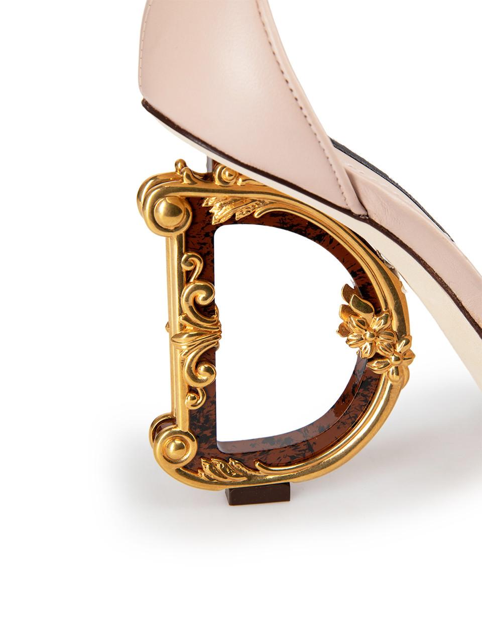 Dolce & Gabbana S/S 24 Pink Leather Kiera 105 Sandals Size FR 36 1
