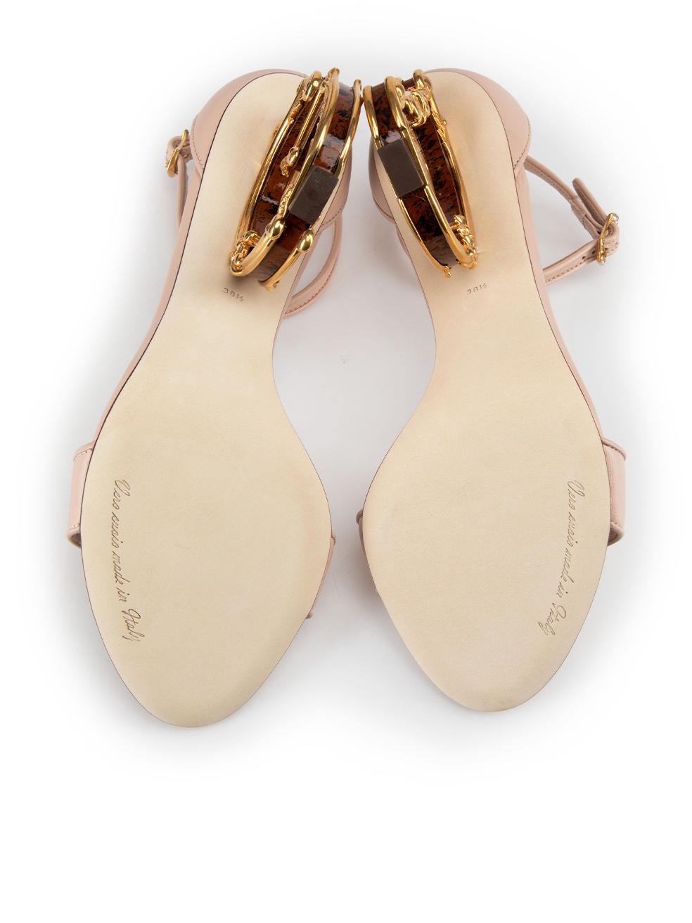 Dolce & Gabbana S/S 24 Pink Leather Kiera 105 Sandals Size FR 36 3