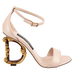 Dolce & Gabbana S/S 24 Pink Leather Kiera 105 Sandals Size FR 36