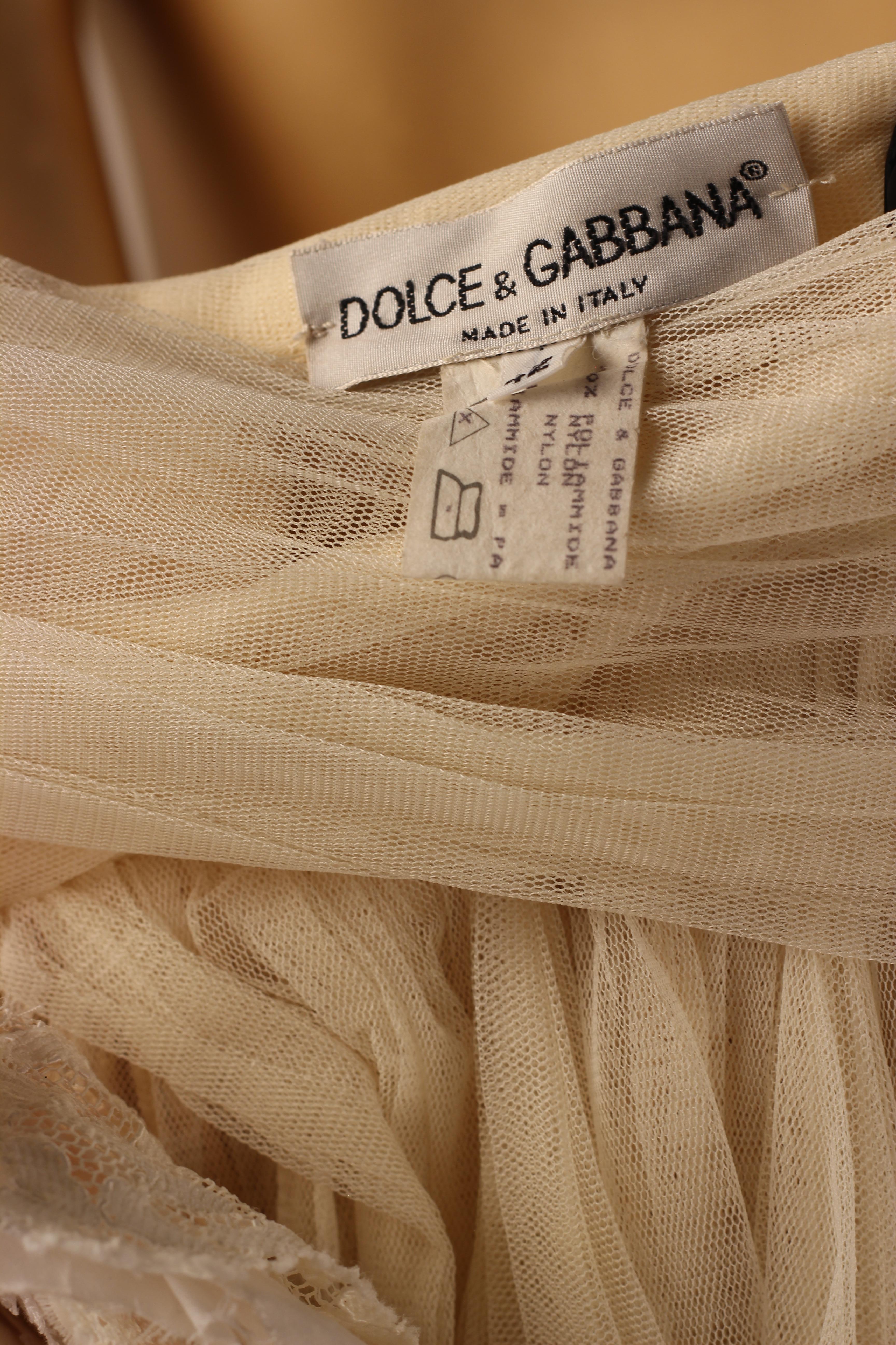 Dolce & Gabbana S/S93 tulle & lace floral skirt - with jacket top For Sale 6