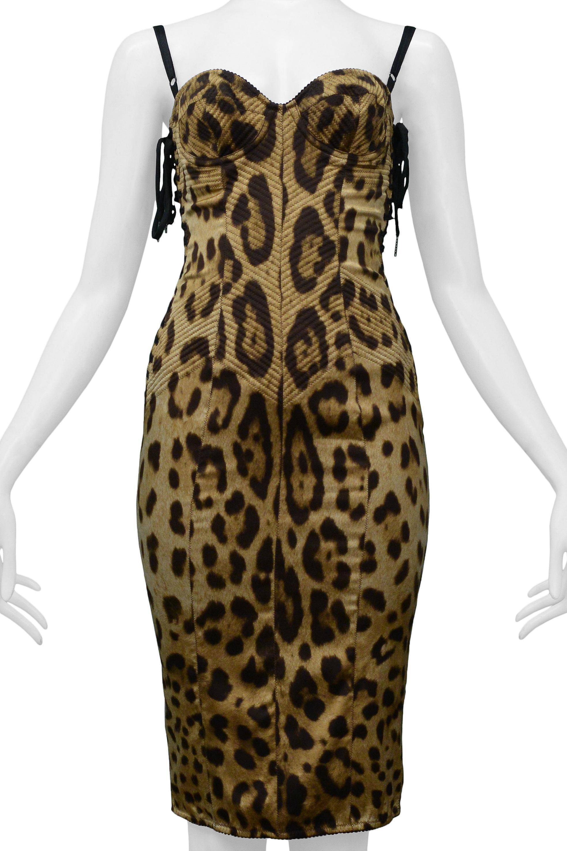 leopard print bustier dress