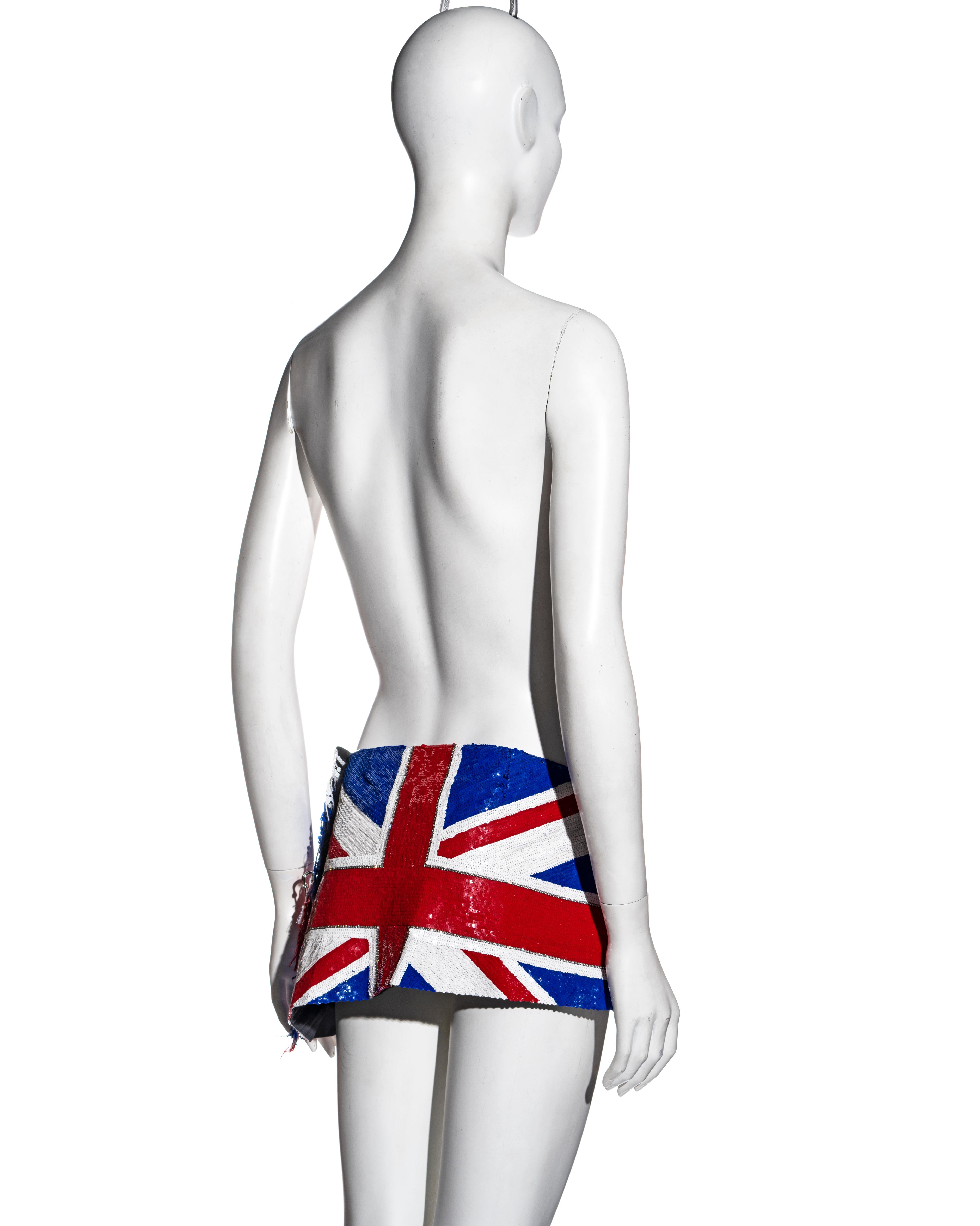 Dolce & Gabbana sequin and crystal Union Jack flag mini wrap skirt, ss 2000 2