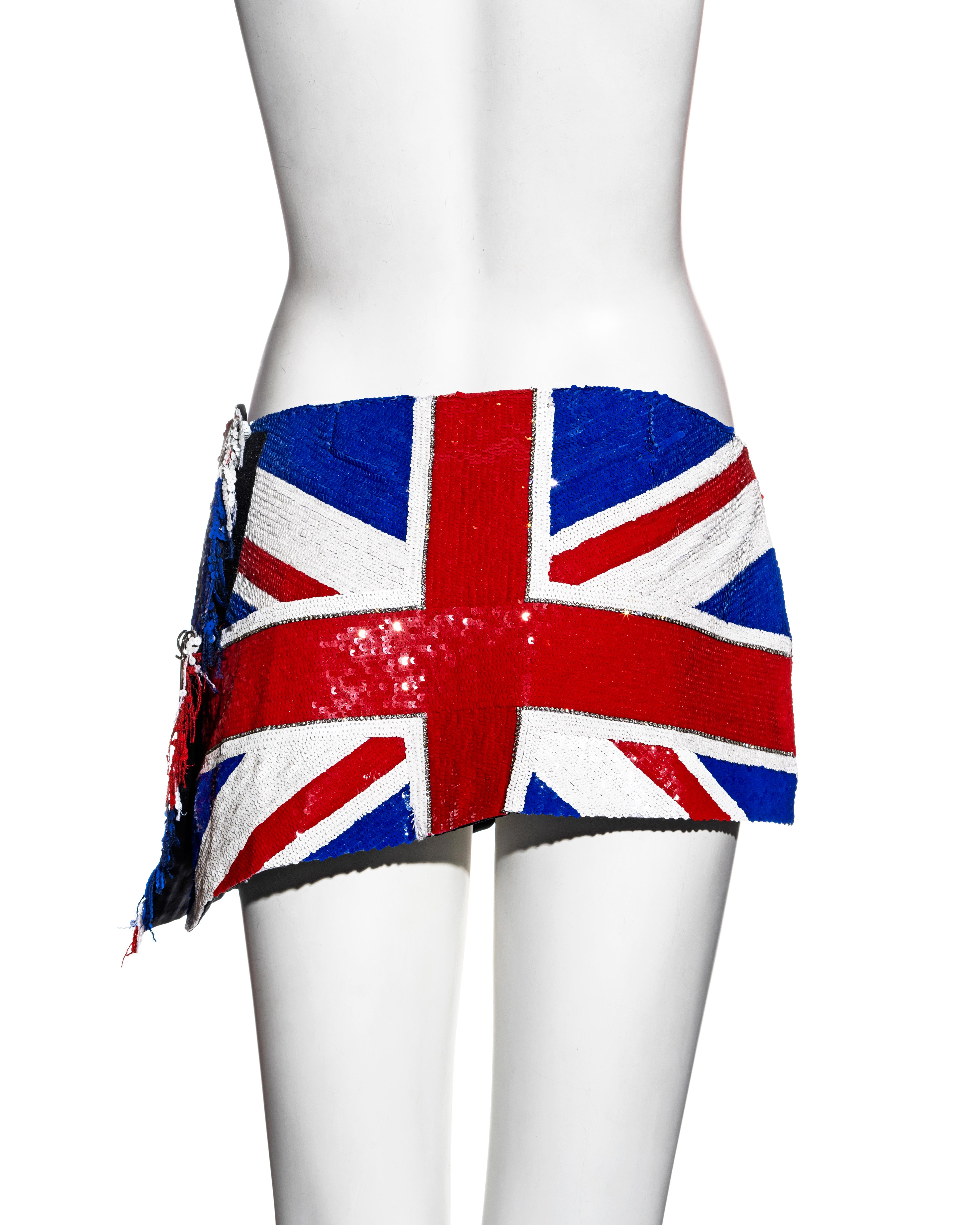Dolce & Gabbana sequin and crystal Union Jack flag mini wrap skirt, ss 2000 3