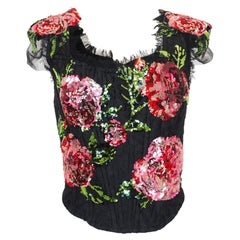 Dolce & Gabbana Sequin Floral Bustier