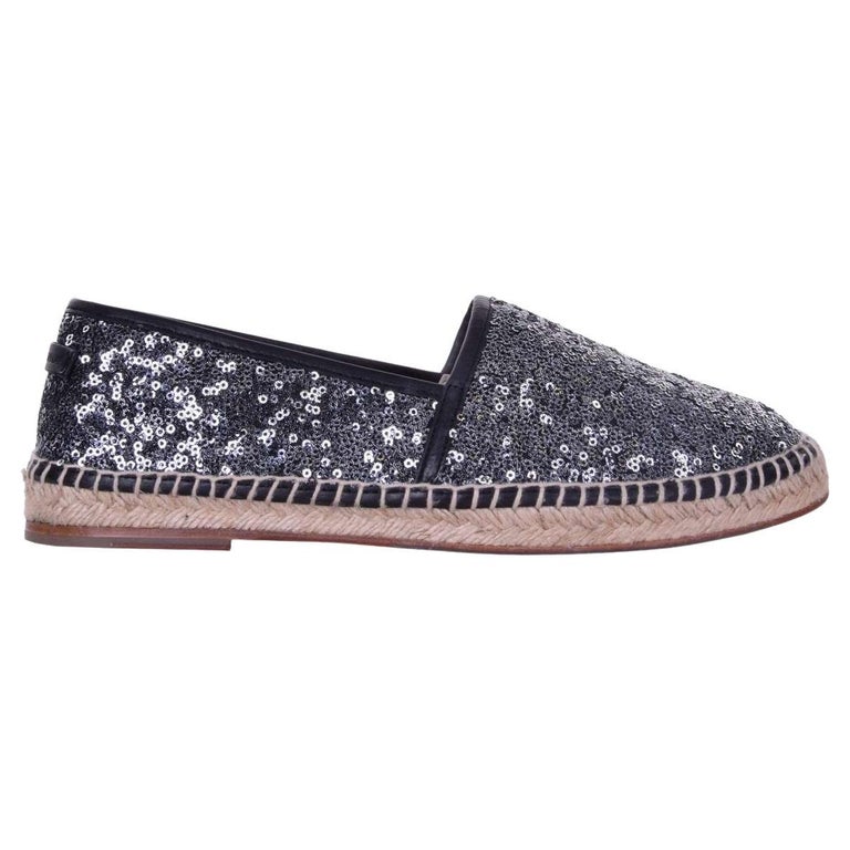 Dolce & Gabbana Silver Sequined Short Boots Stretch Shoes