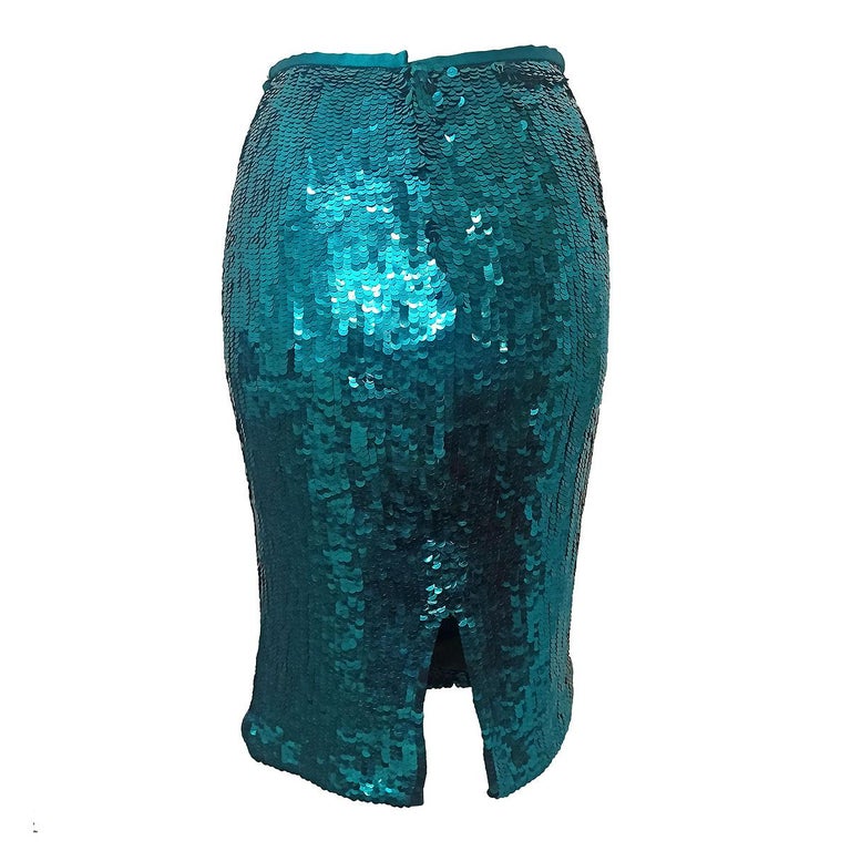 Dolce and Gabbana Sequins Skirt IT 38 For Sale at 1stDibs | d&g light blue