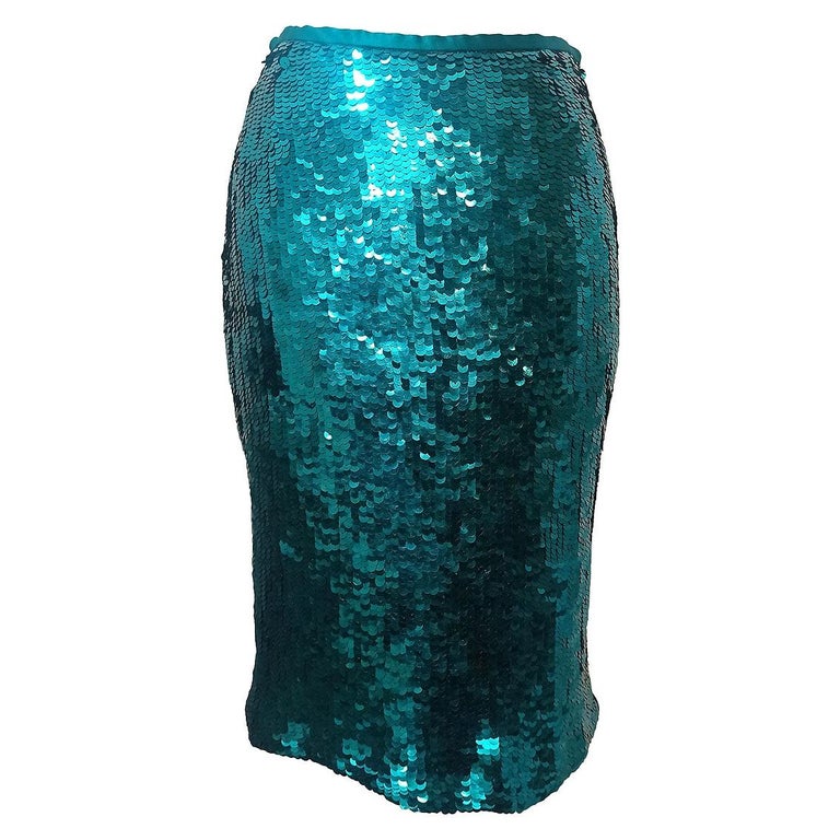 Dolce and Gabbana Sequins Skirt IT 38 For Sale at 1stDibs | d&g light blue