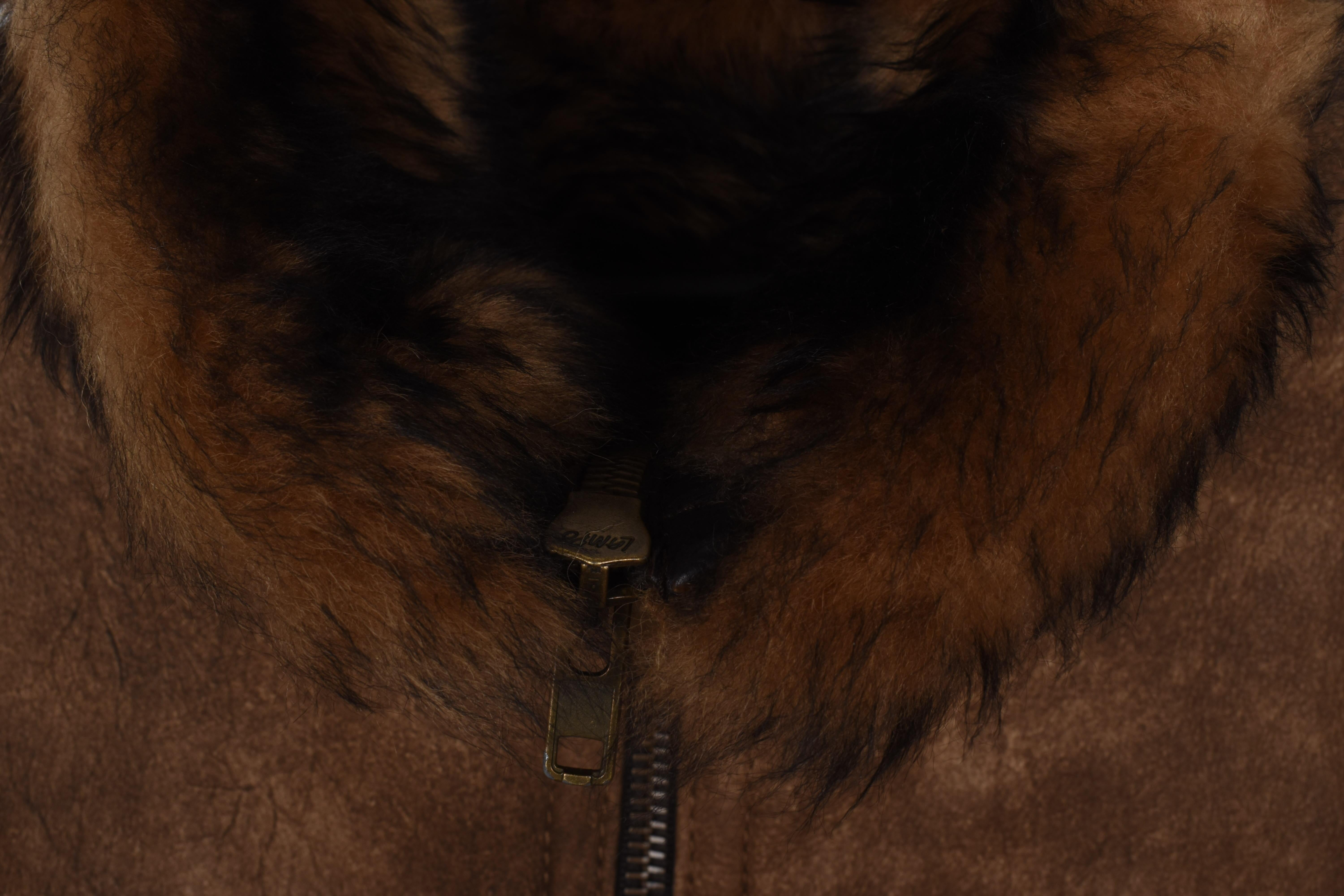 Dolce Gabbana Shearling Herren Jacke Pelz Hirschleder Größe IT48-M im Angebot 5